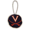 University of Virginia Needlepoint Christmas Ornament in Navy by Smathers & Branson - Country Club Prep