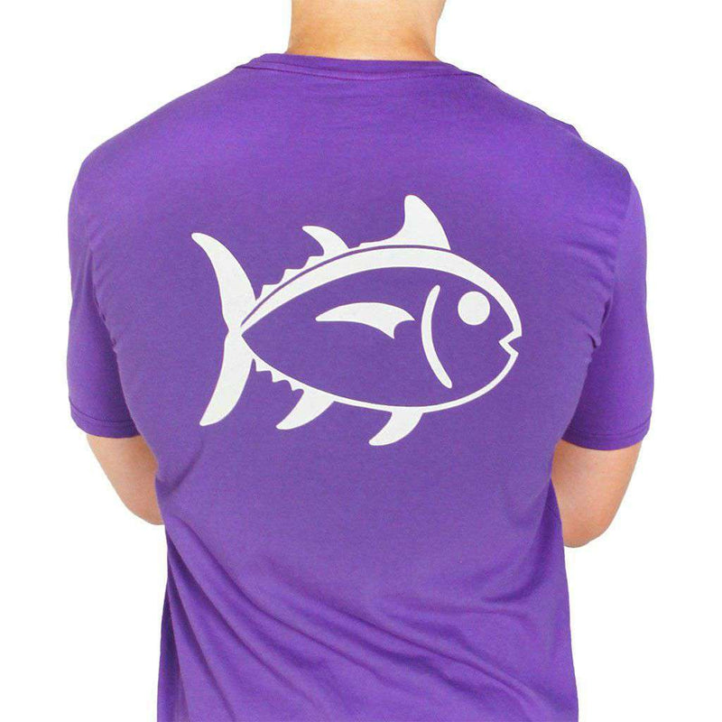 University Outline Pocket Tee in Regal Purple by Southern Tide - Country Club Prep