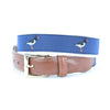 Oyster Catcher Leather Tab Belt in Blue by Country Club Prep - Country Club Prep