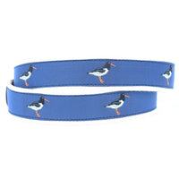 Oyster Catcher Leather Tab Belt in Blue by Country Club Prep - Country Club Prep