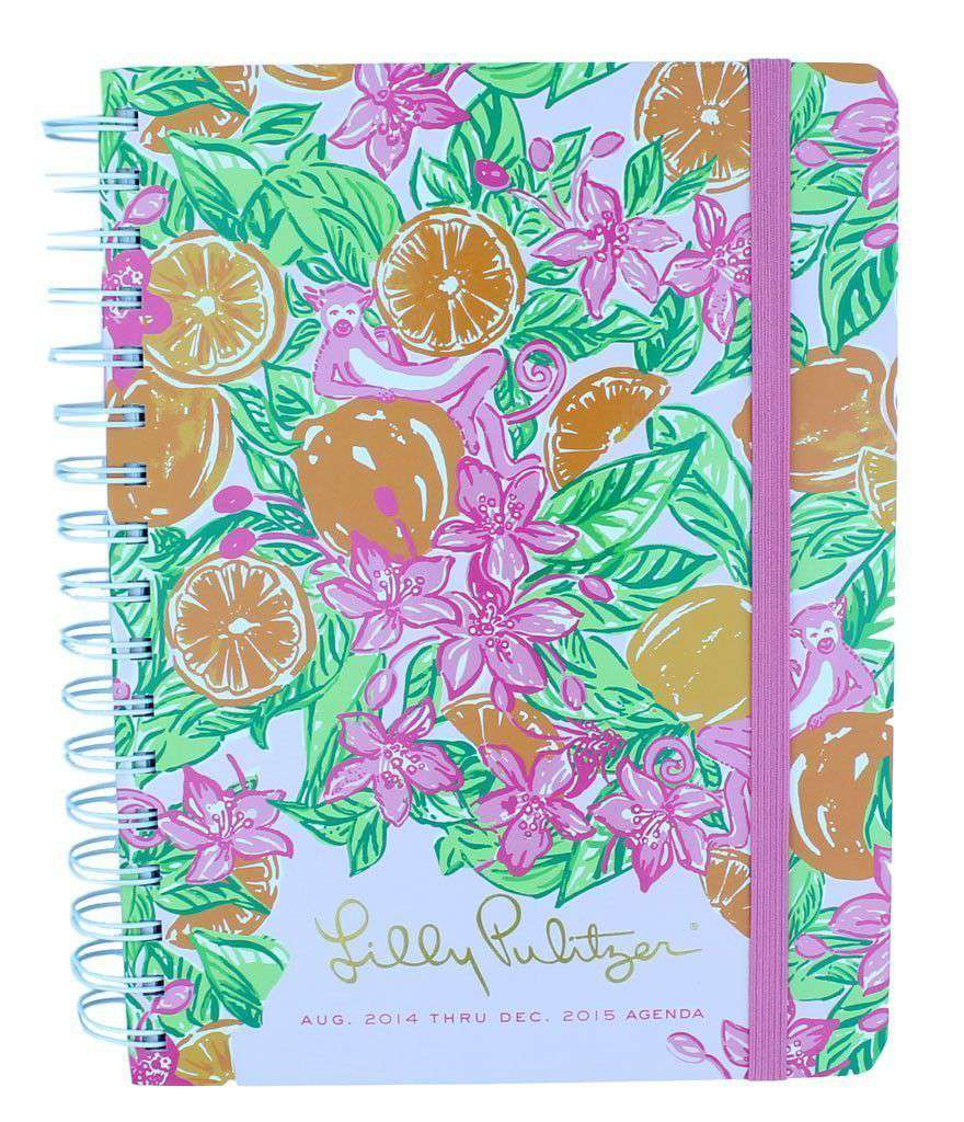17 Month Large 2015 Agenda in Orange Grove Monkeys by Lilly Pulitzer - Country Club Prep