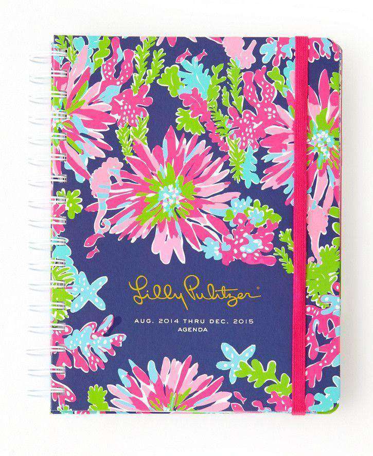 17 Month Large Agenda in Trippin and Sippin by Lilly Pulitzer - Country Club Prep