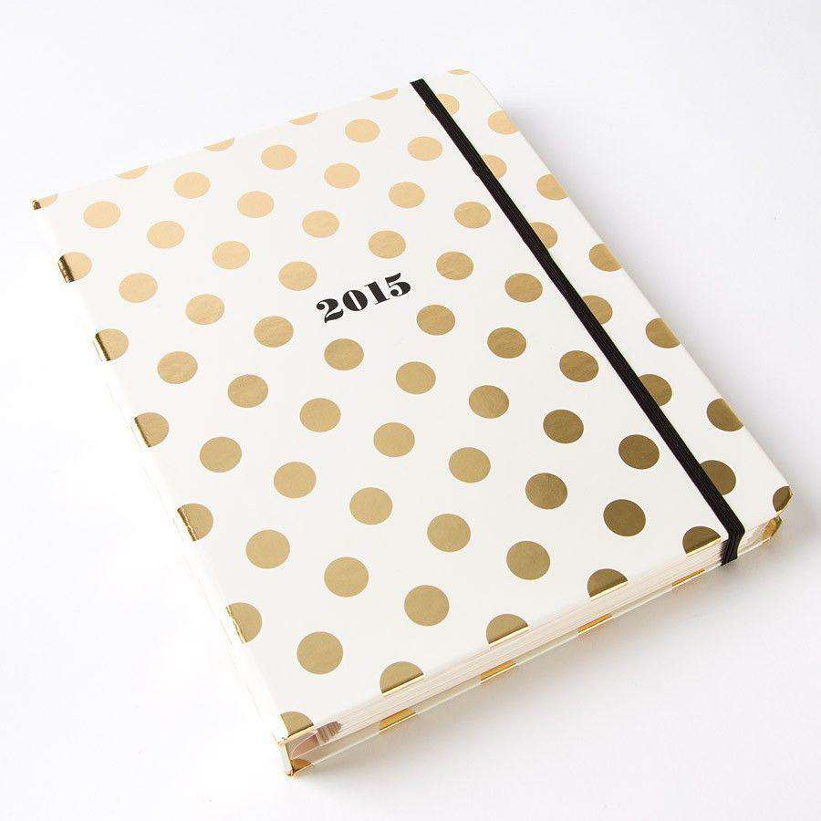 17 Month Medium Agenda in Gold Dots by Kate Spade New York - Country Club Prep