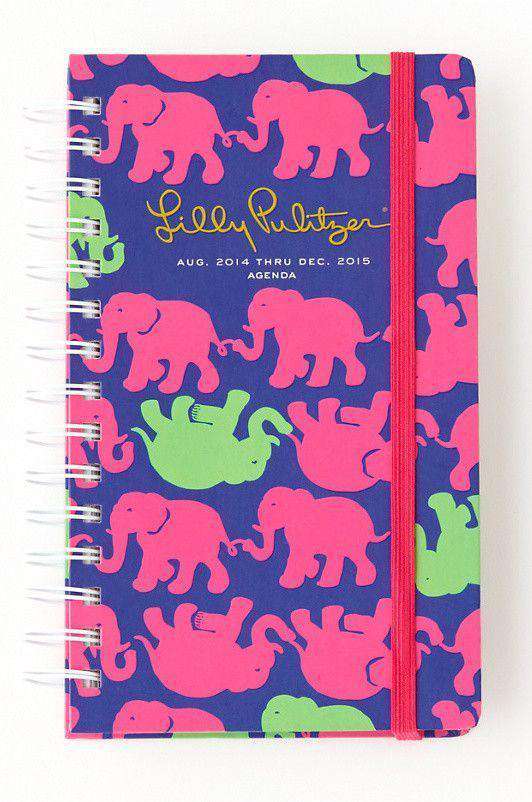 17 Month Medium Agenda in Tusk in Sun (Green) by Lilly Pulitzer - Country Club Prep