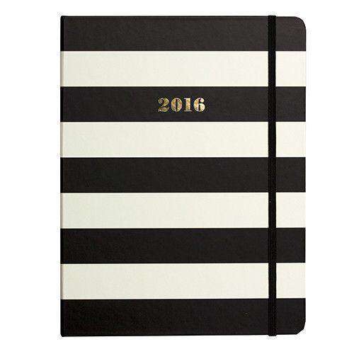 2016 - 17 Month Medium Agenda in Black Stripe by Kate Spade New York - Country Club Prep