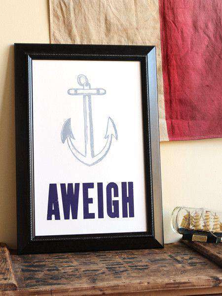 Anchors Aweigh Hand Pressed Print by The Old Try - Country Club Prep