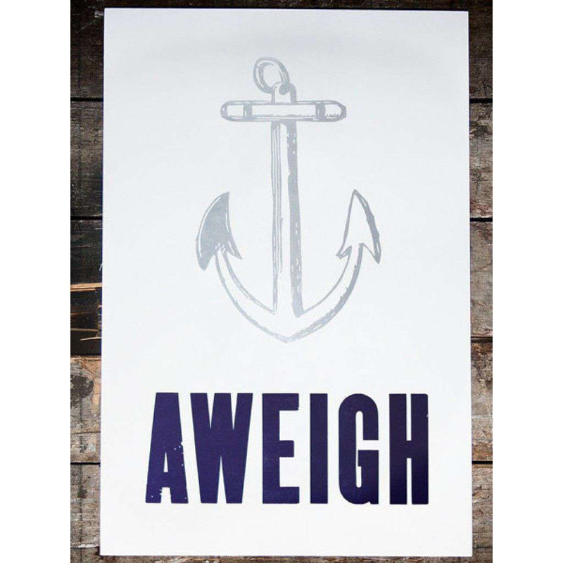 Anchors Aweigh Hand Pressed Print by The Old Try - Country Club Prep