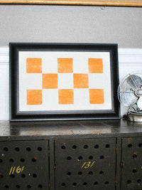 Eight Orange Squares Hand-Pressed Print by The Old Try - Country Club Prep