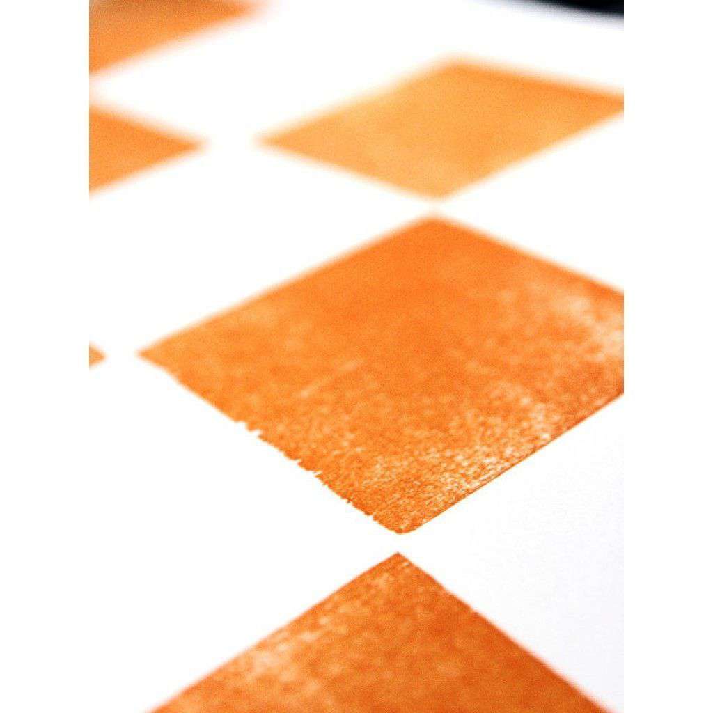 Eight Orange Squares Hand-Pressed Print by The Old Try - Country Club Prep