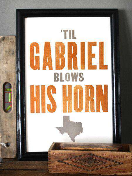 Eyes of Texas Hand-Pressed Print by The Old Try - Country Club Prep