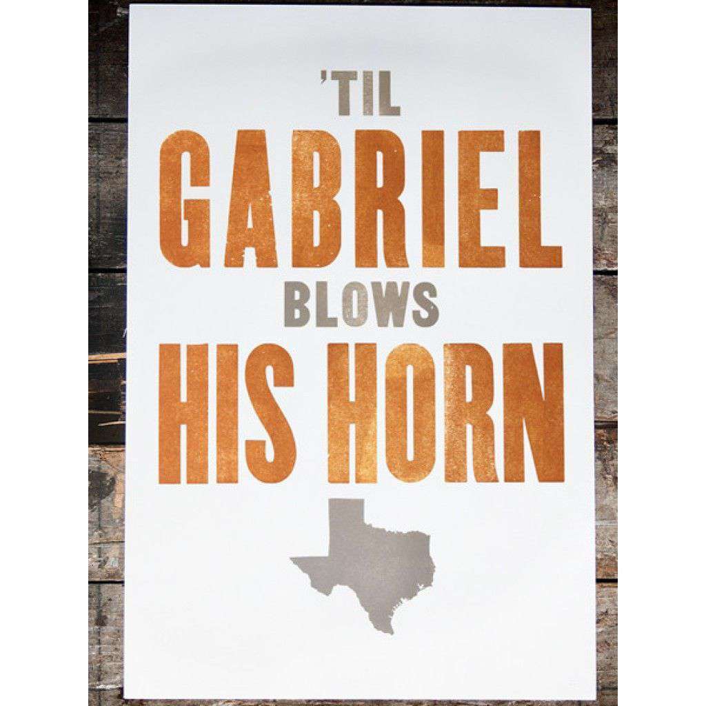 Eyes of Texas Hand-Pressed Print by The Old Try - Country Club Prep