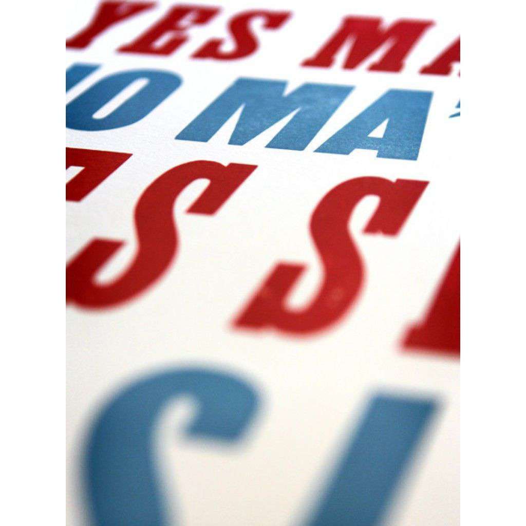 General Manners No.1 in Red and Light Blue Hand-Pressed Print by The Old Try - Country Club Prep
