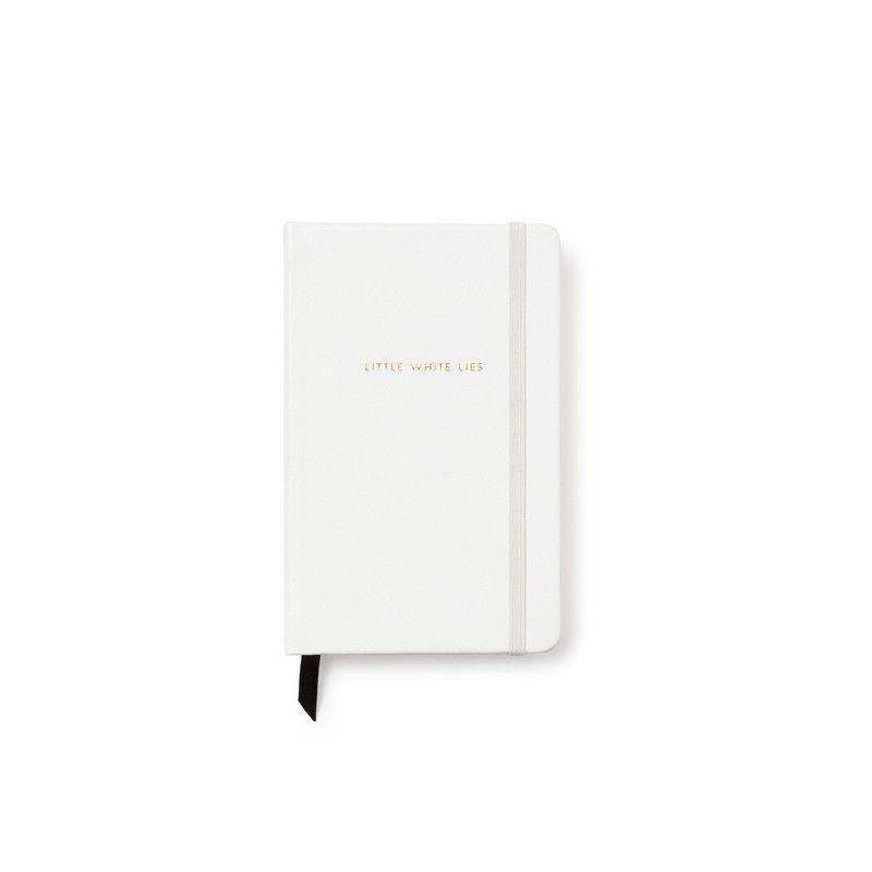 "Little White Lies" Medium Leatherette Notebook in Cream by Kate Spade New York - Country Club Prep