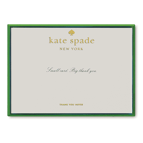 Thank You Cards in White and Green by Kate Spade New York - Country Club Prep