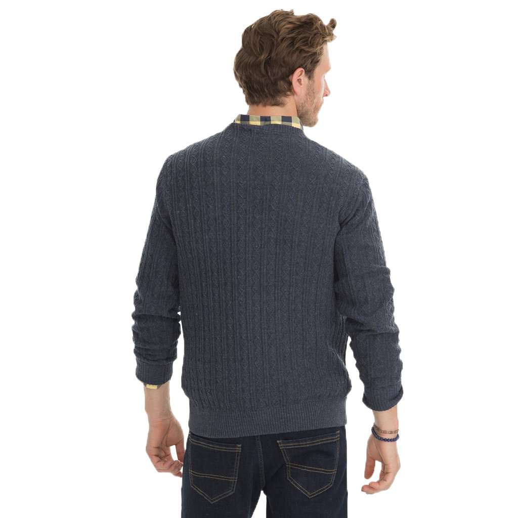Perry Cable Knit Crewneck Pullover Sweater by Southern Tide - Country Club Prep