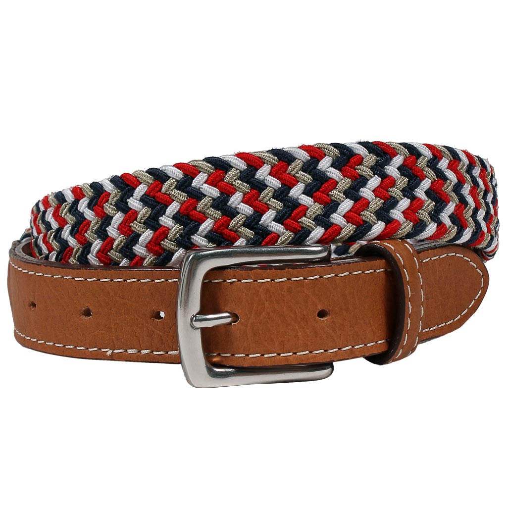 Patriotic Cooper Elastic Braid Belt by Country Club Prep - Country Club Prep