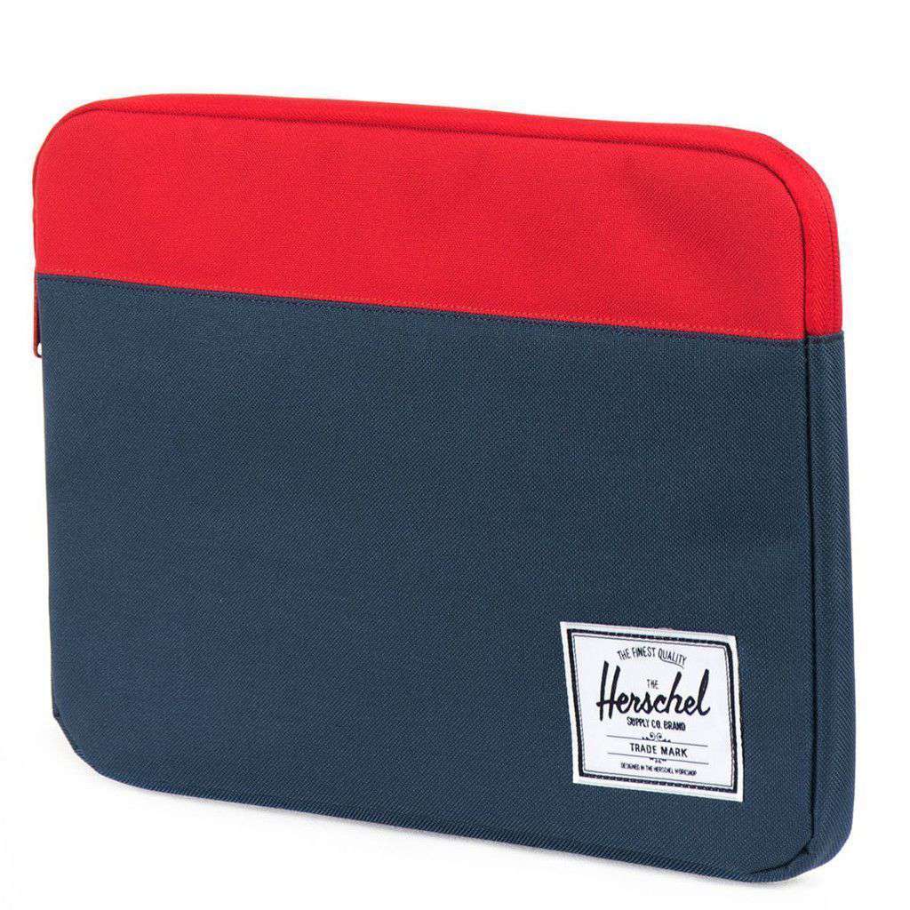 13" Macbook Anchor Sleeve in Navy and Red by Herschel Supply Co. - Country Club Prep