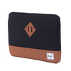 Heritage Macbook 11" Sleeve in Black and Tan Synthetic Leather by Herschel Supply Co. - Country Club Prep