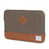 Heritage Macbook 11" Sleeve in Canteen Crosshatch and Tan Synthetic Leather by Herschel Suply Co. - Country Club Prep