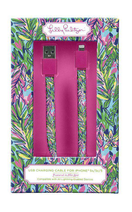 iPhone 5/5s/5c Charging Cord in Hot Spot by Lilly Pulitzer - Country Club Prep