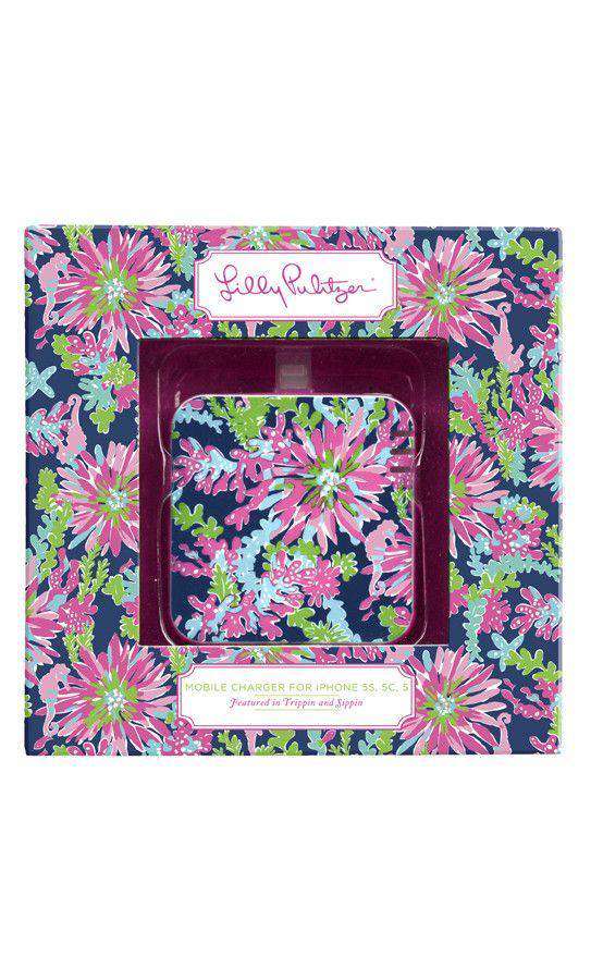 iPhone 5/5s Mobile Charger in Navy Trippin' and Sippin' by Lilly Pulitzer - Country Club Prep
