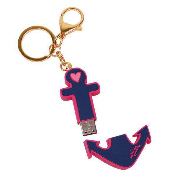 Keychain with USB Flash Drive in Anchor by Lilly Pulitzer - Country Club Prep