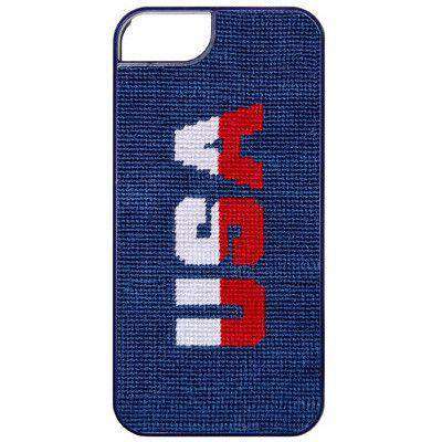 USA Needlepoint iPhone 6 Case in Classic Navy by Smathers & Branson - Country Club Prep