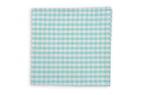 Aqua Seersucker Check Pocket Square by High Cotton - Country Club Prep