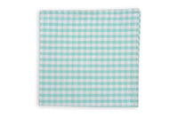 Aqua Seersucker Check Pocket Square by High Cotton - Country Club Prep