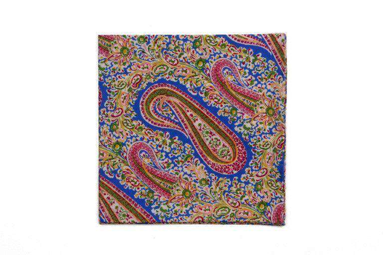 Blue Paisley Pocket Square by High Cotton - Country Club Prep