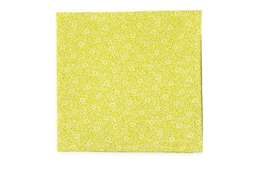 Brookgreen Floral Pocket Square in Yellow by High Cotton - Country Club Prep