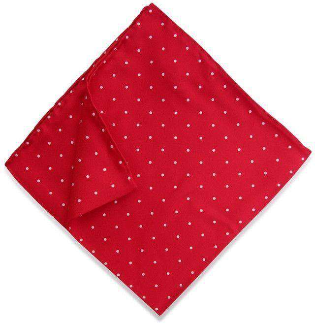 Classic Spots Pocket Square in Red by Bird Dog Bay - Country Club Prep