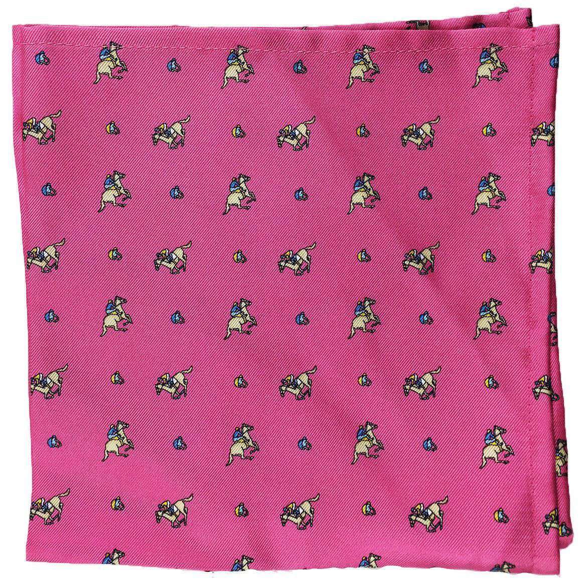Derby Silk Pocket Square in Pink by High Cotton - Country Club Prep