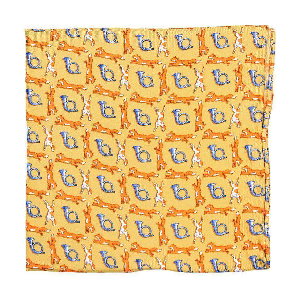 Doubling the Horn Pocket Square in Yellow by Bird Dog Bay - Country Club Prep