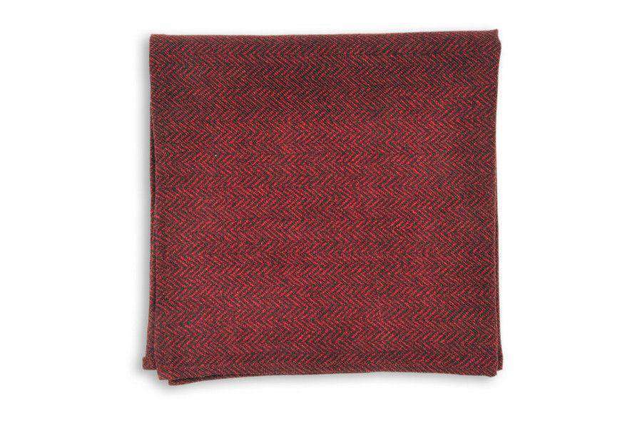 Garnet Herringbone Pocket Square by High Cotton - Country Club Prep