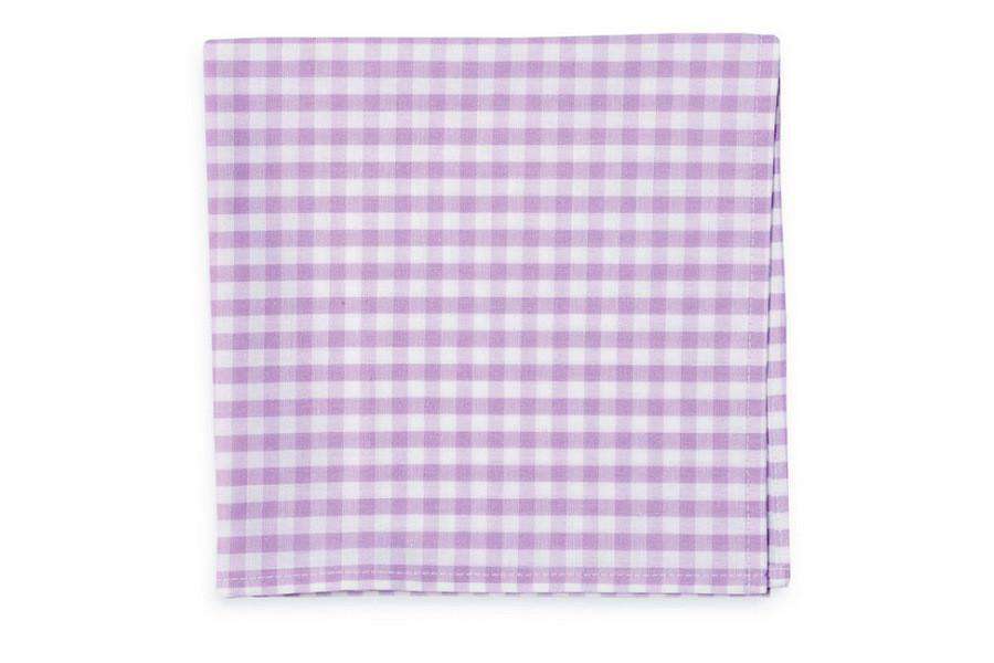 Lavender Check Pocket Square by High Cotton - Country Club Prep