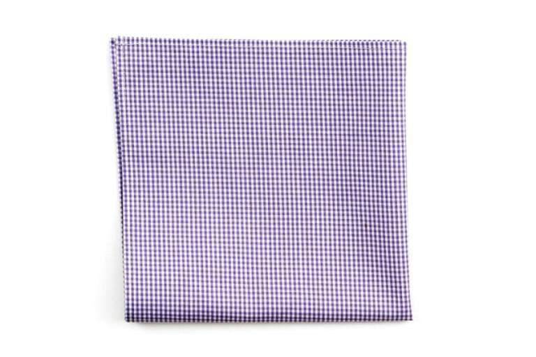 Lavender Mini Check Pocket Square by High Cotton - Country Club Prep