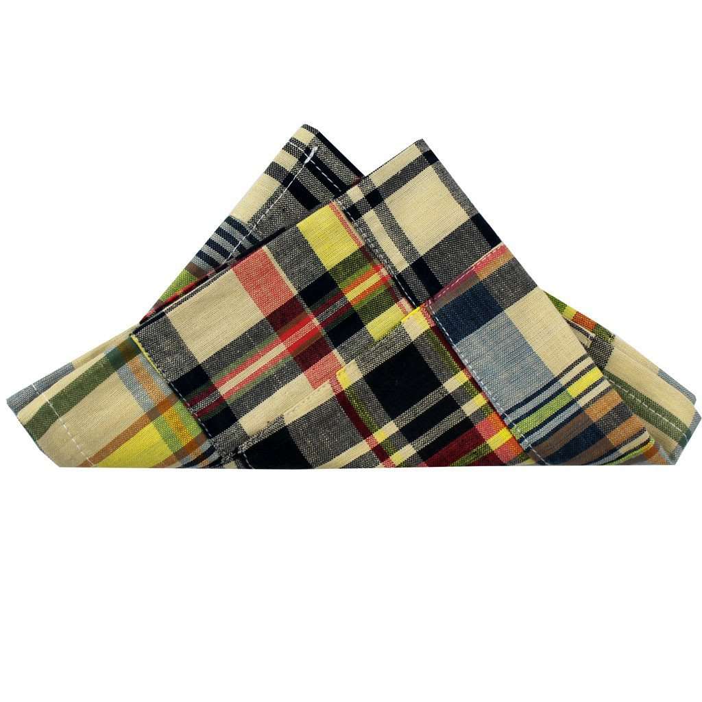 Madras Patchwork Pocket Square in Great Island by Just Madras - Country Club Prep