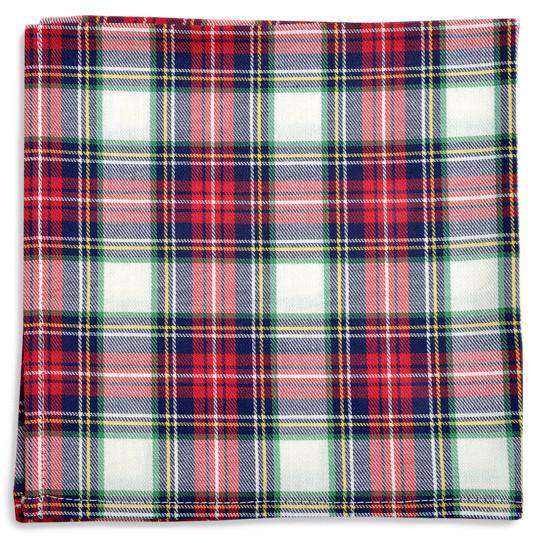 McFadden Tartan Pocket Square in Red Plaid by High Cotton - Country Club Prep