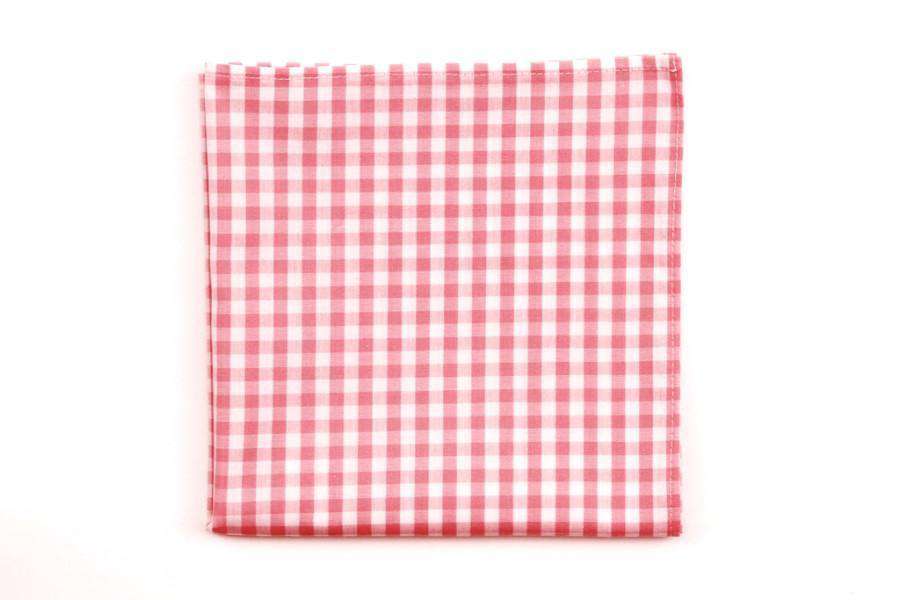 Pale Pink Check Pocket Square by High Cotton - Country Club Prep