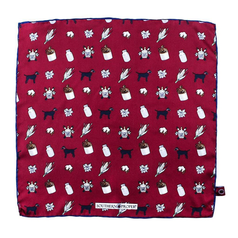 Pocket Square in Red Anniversary by Southern Proper - Country Club Prep