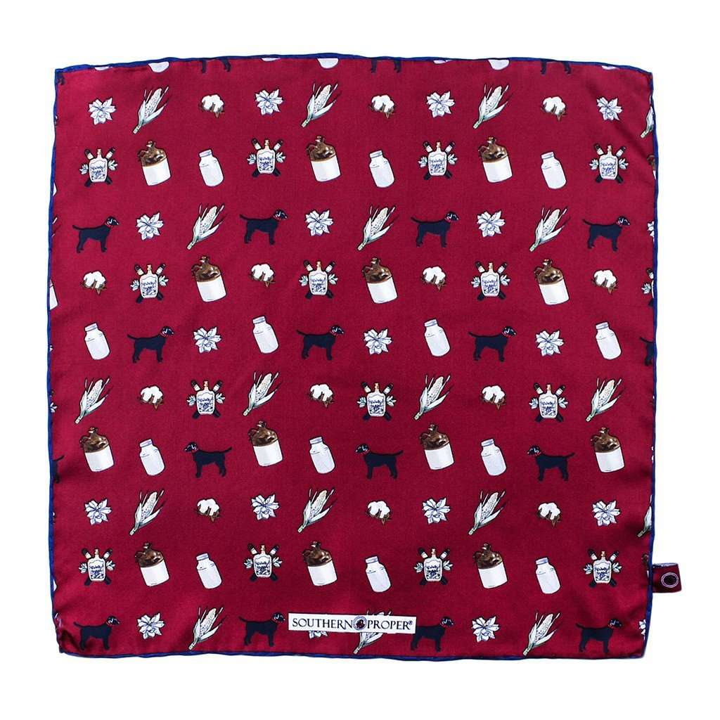 Pocket Square in Red Anniversary by Southern Proper - Country Club Prep