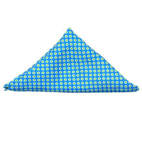 Pocket Square in Turquoise with Lime Dots by Collared Greens - Country Club Prep