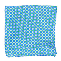 Pocket Square in Turquoise with Lime Dots by Collared Greens - Country Club Prep