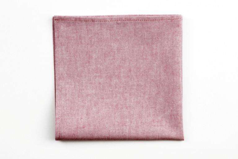 Soft Red Chambray Pocket Square by High Cotton - Country Club Prep