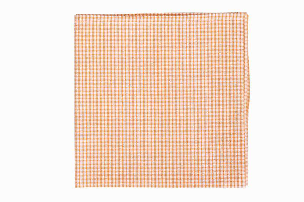 Soft Tangerine Seersucker Pocket Square by High Cotton - Country Club Prep