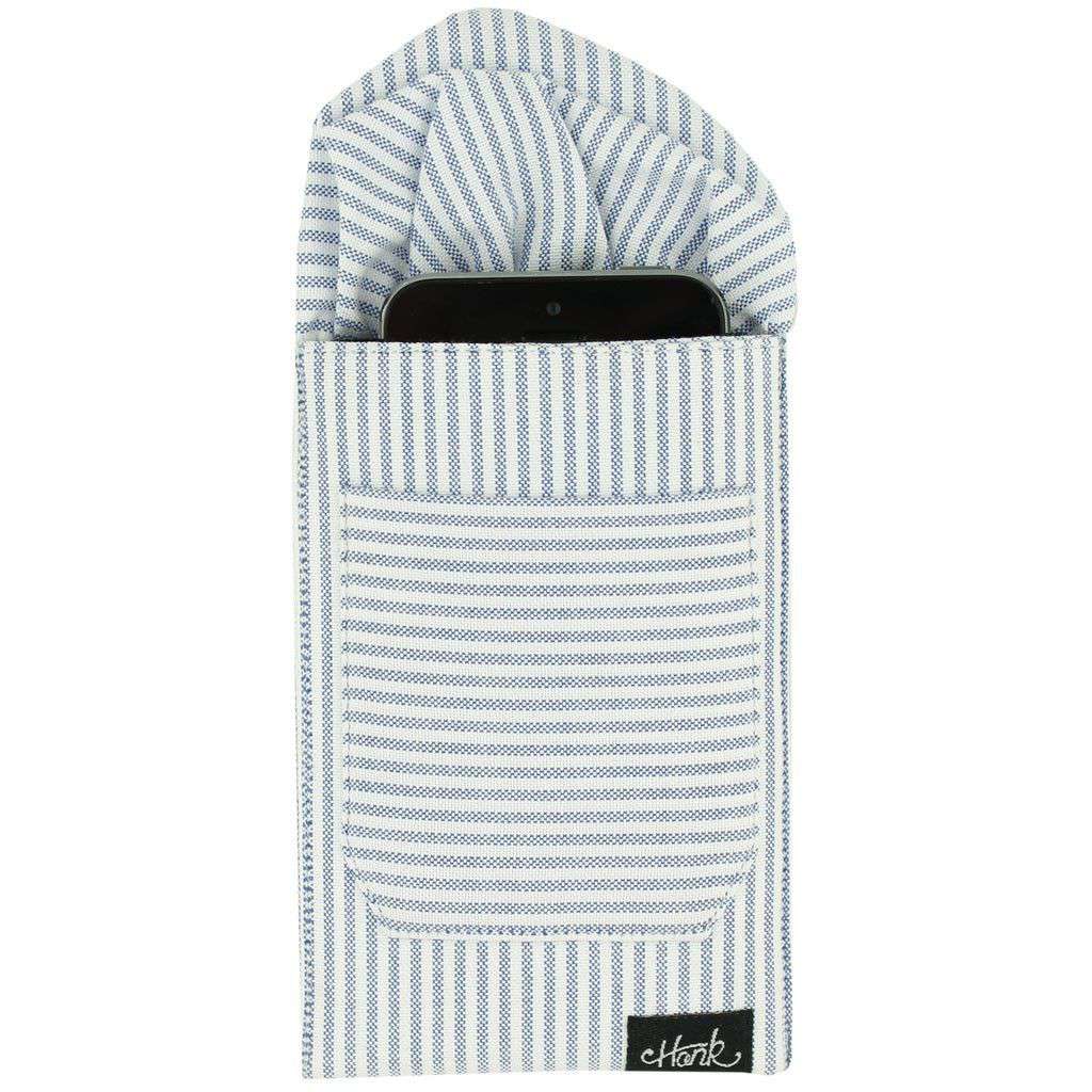 The Weekender Pocket Square in Blue Oxford Stripe by Hank - Country Club Prep