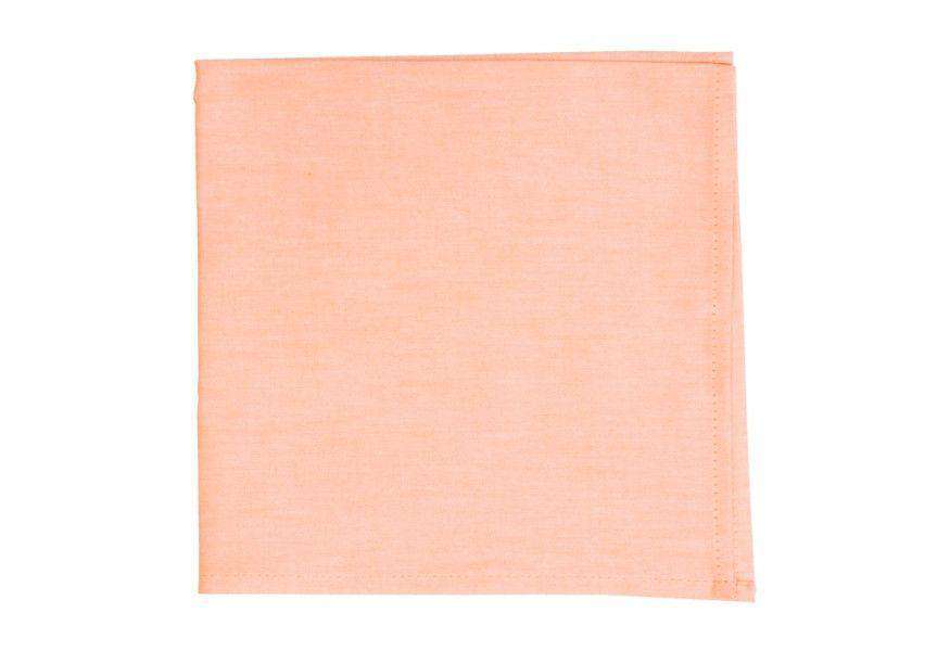Washed Orange Chambray Pocket Square by High Cotton - Country Club Prep