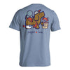 Crab Pup Short Sleeve Tee in Stone Blue by Puppie Love - Country Club Prep