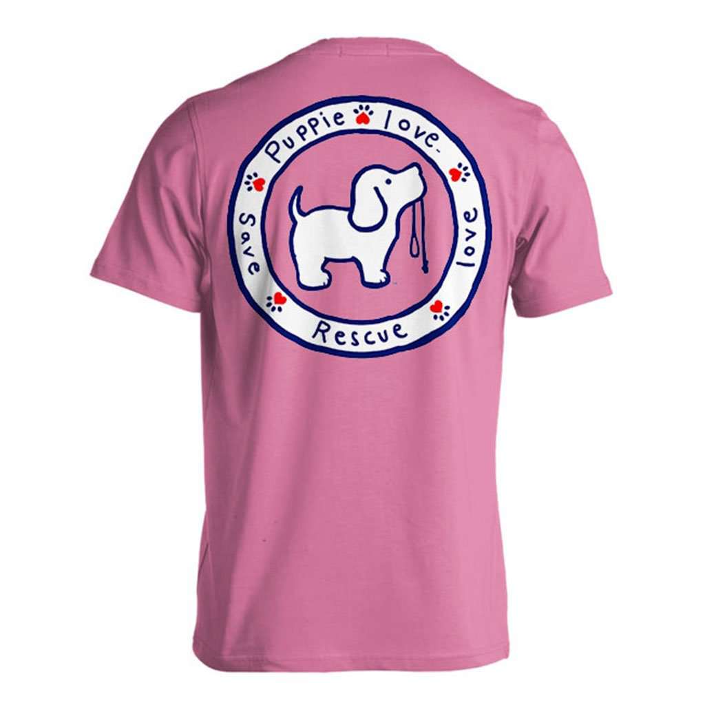 Logo Pup Short Sleeve Tee in Azalea by Puppie Love - Country Club Prep